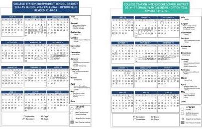 CSISD Calendar Options For 2014-15 Are Out - WTAW | 1620AM & 94.5FM