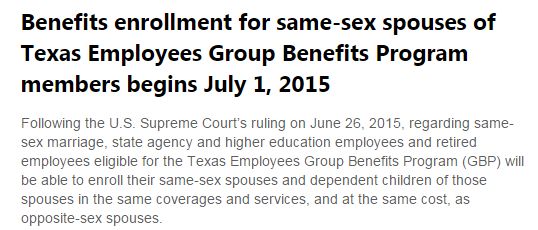 Employee Retirement System Of Texas And Texas Aandm System Starts Enrollment For Same Sex Spouses