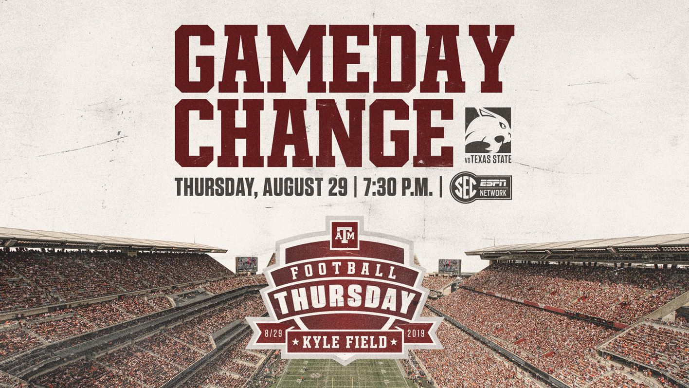 Texas A&amp;M Football to Kick Off 2019 in Prime Time - WTAW | 1620AM &amp; 94.5FM