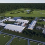 Architect's drawing of the A&M equine center.