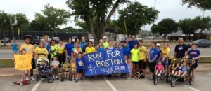 Run For Boston 4/17 group that met at Consolidated High School that included Lan Ly.