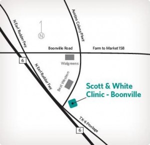 Location of new Scott & White clinic in Bryan.