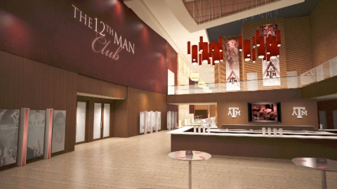 The 12th Man Club lobby and central bar.