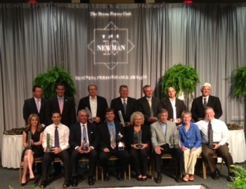 A group photo of the 2013 Newman 10 winners.