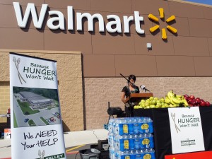 Brazos Valley Food Bank Executive Director Theresa Mangapora updates the media on their capital campaign.