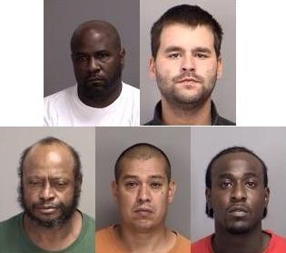 Photos not taken of Dallas Delmar-Lopez & Connor Wilkinson, photos courtesy of Brazos County's Judicial Records Search at: http://justiceweb.co.brazos.tx.us of TOP L-R Willie Charles Griffin Jr. & Davor Dizdarevic and BOTTOM L-R Robert Devrow, Paul Hernandez, & Cody Byrd.