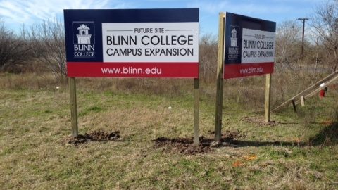 Photo taken February 19, 2015 of Blinn College property at Leonard Road and Harvey Mitchell Parkway in west Bryan.