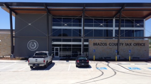 Photo of the Brazos County tax office that was taken April 29, 2015.