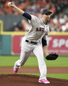 Houston Astros starting pitcher Collin McHugh delivers in the first inning of a baseball game against the Seattle Mariners, Sunday, May 8, 2016, in Houston. (AP Photo/Eric Christian Smith)