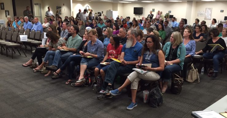 The crowd at the CSISD boundary change forum, September 6 2016. Those in the first two rows were members of the boundary adjustment committee.