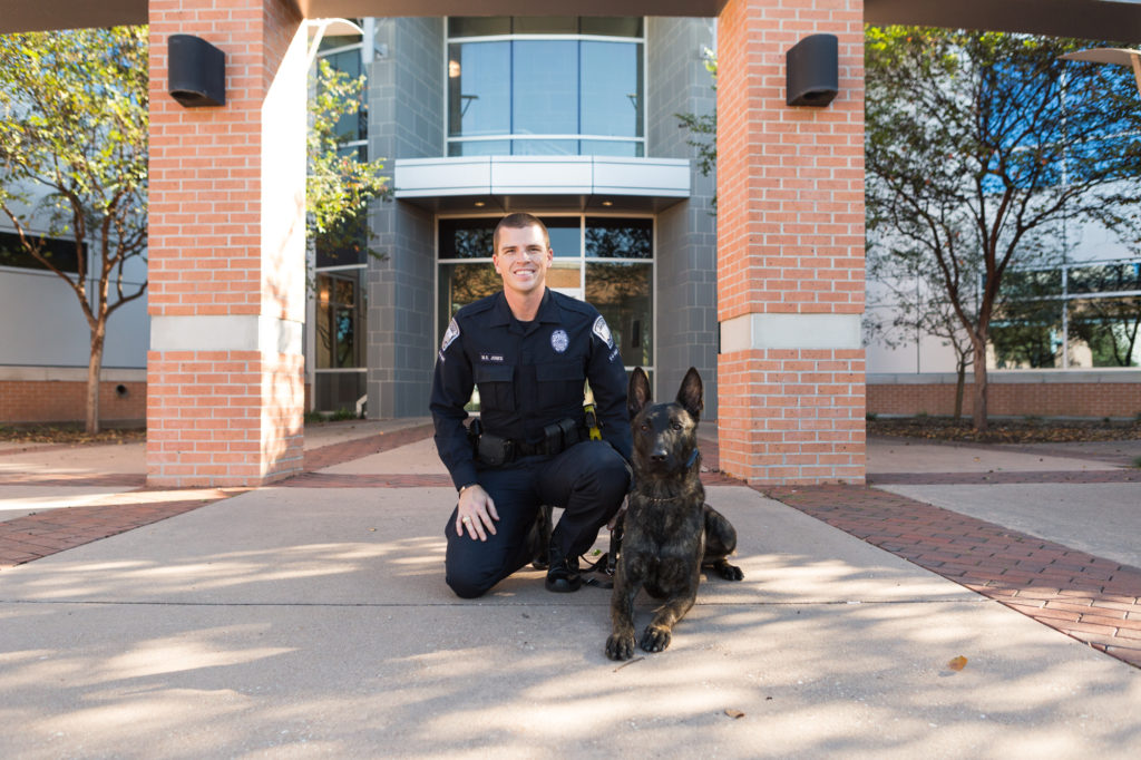 Photo of Scott Jones and K9 Rox courtesy of BPD