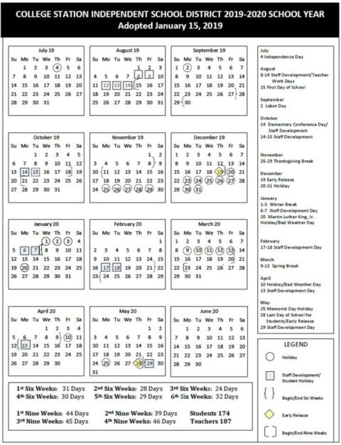 College Station School Board Approves 2019-2020 Calendar - WTAW