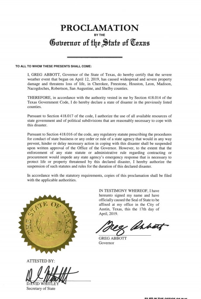 Governor Issues Disaster Declaration From Last Weekend's Severe Weather ...