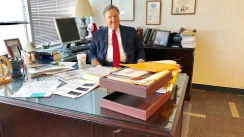 Brazos County 272nd district court judge Travis Bryan III in his office, June 21, 2019.