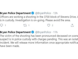 Screen shot from the Bryan police Twitter account.