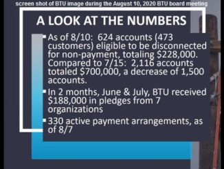 Screen shot of BTU image during the August 10, 2020 BTU board meeting.