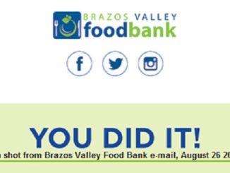 Screen shot from a Brazos Valley Food Bank e-mail.