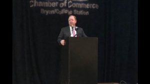 Congressman Bill Flores speaking at the Bryan/College Station chamber of commerce economic outlook briefing, August 26 2020.