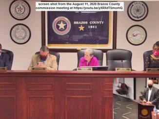 screen shot from the August 11, 2020 Brazos County commission meeting at https://youtu.be/yXRXdT5momQ
