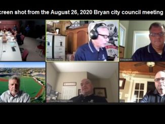 Screen shot from the August 25, 2020 Bryan city council meeting.
