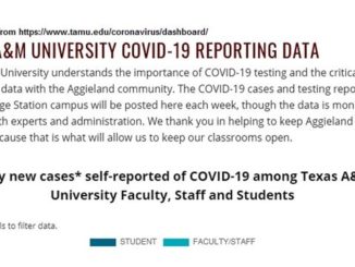 Screen shot from tamu.edu/coronavirus/dashboard.