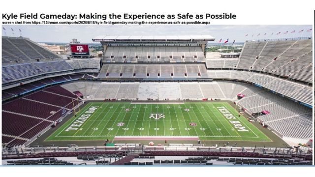 Screen shot from https://12thman.com/sports/2020/8/18/kyle-field-gameday-making-the-experience-as-safe-as-possible.aspx