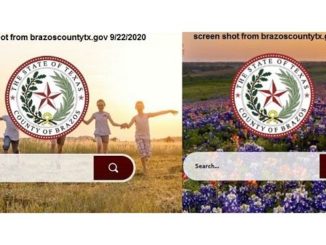 Screen shots from the home page of brazoscountytx.gov on (L) 9/22/20 and (R) 9/25/20.