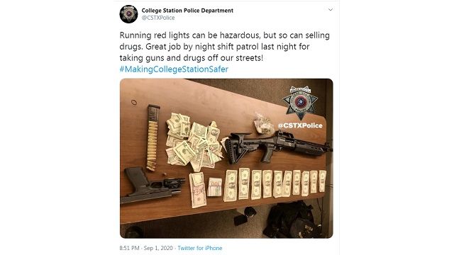 Screen shot from the College Station police department Twitter account.