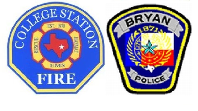 Images from the College Station fire department and the Bryan police department.