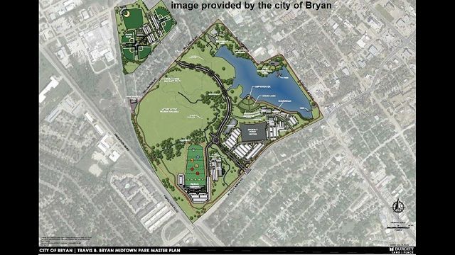 Image from the city of Bryan of the Midtown Park master plan map, November 10, 2020.