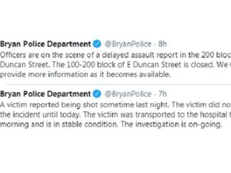 Screen shots from the Bryan police department's Twitter account.