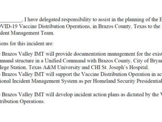 Screen shot from a document approved at the January 26, 2021 Brazos County commission meeting.