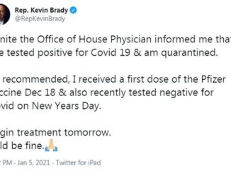Screen shot from congressman Kevin Brady's Twitter page.