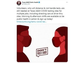 Screenshot from the Texas A&M school of public health's Twitter account.