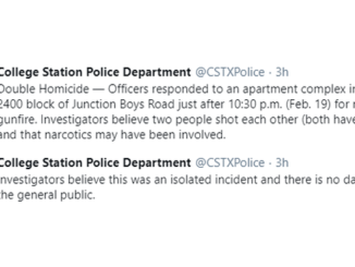 Screen shots from the College Station police department's Twitter account.