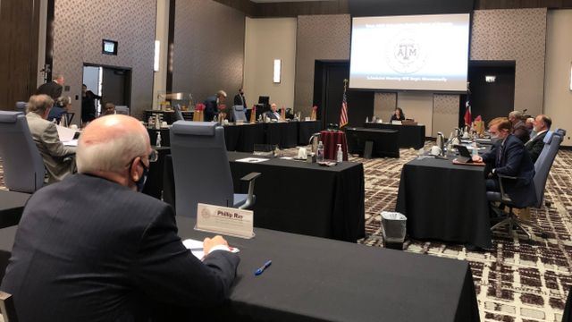 The Texas A&M system board of regents special meeting March 3, 2021 before beginning their executive session.