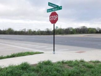 Looking northwest from the intersection of Harvey Mitchell and Dartmouth in College Station, March 16 2021.