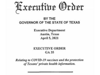 Screen shot from Governor Abbott's executive order GA 35.