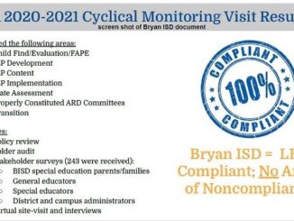 Screen shot from a Bryan ISD document presented during the April 5, 2021 BISD school board meeting.