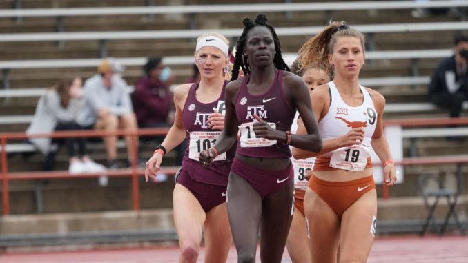 Aggie Track & Field Drops Dual Meet to Texas, Mu Sets School Record - WTAW