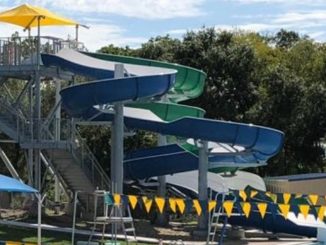 Water slide at the Bryan Aquatic Center, September 17, 2018.