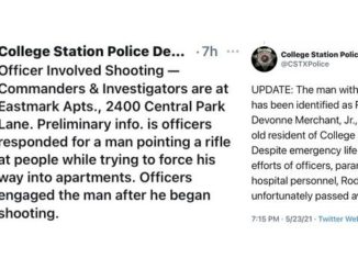 Screen shots from the College Station police department's Twitter account.