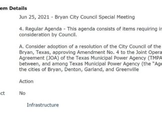 Screen shot from a city of Bryan document.