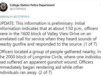 Screen shot from the College Station police department's Twitter account.