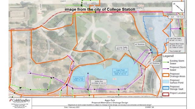 Image of the Aggie Park project from the city of College Station.