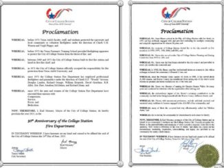 Screen shots of proclamations presented during the June 24, 2021 College Station city council meeting.