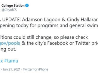 Screen shot from the city of College Station's Twitter account.