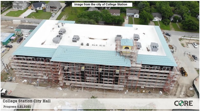 Image of the new College Station city hall from the city of College Station.