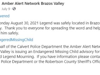 Screen shots from Amber Alert Network Brazos Valley's Facebook page.