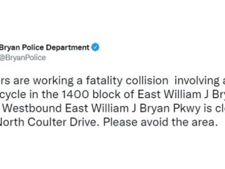 Screen shot from the Bryan police department's Twitter account.